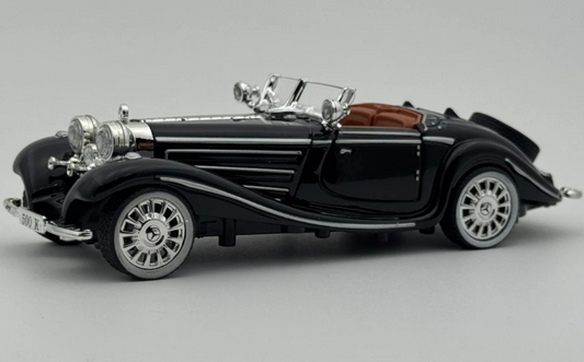 1936 Mercedes-Benz 500K Roadster Die-Cast Metal Scale Model – Vintage Luxury Convertible with Opening Hood & Detailed Engine | Classic Collector’s Edition Display Car