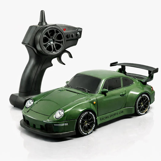 911 RS GT 1:24 4WD RC Drift Racing Car – 2.4GHz High-Speed Remote Control Sports Car with Dual Motors, Extra Wheels & Rechargeable Battery