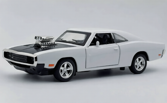 1970 Dodge Charger R/T Fast & Furious Die-Cast Metal Scale Model Car – Opening Doors & Hood with Detailed Engine | Collector’s Edition Muscle Car Replica