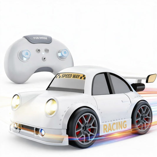 Smart Motion Sensor RC Drift Racing Car – Follow Me & Escape Mode with LED Lights (White)