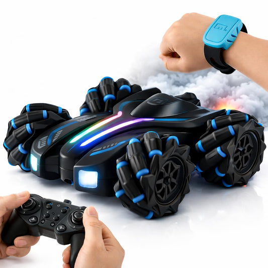 4WD Double-Sided RC Stunt Car with RGB Lights & Gesture Control – 360° Off-Road Drift Racing Toy for Kids