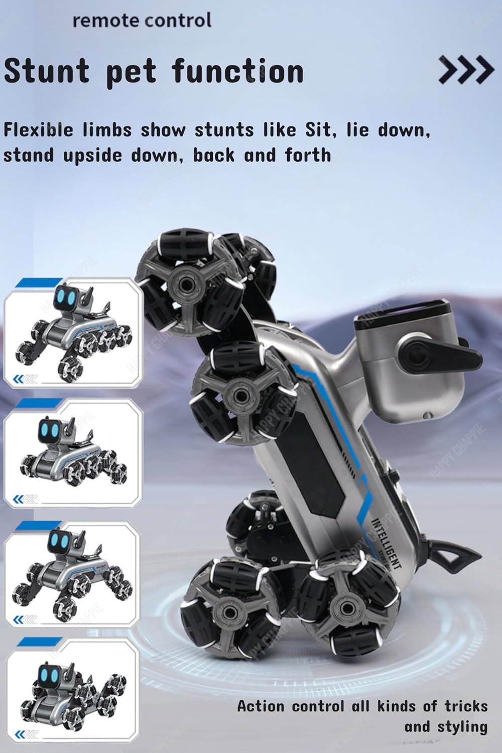 8WD Smart RC Robot Dog Stunt Car – Gesture & Remote Control with LED Lights and Music