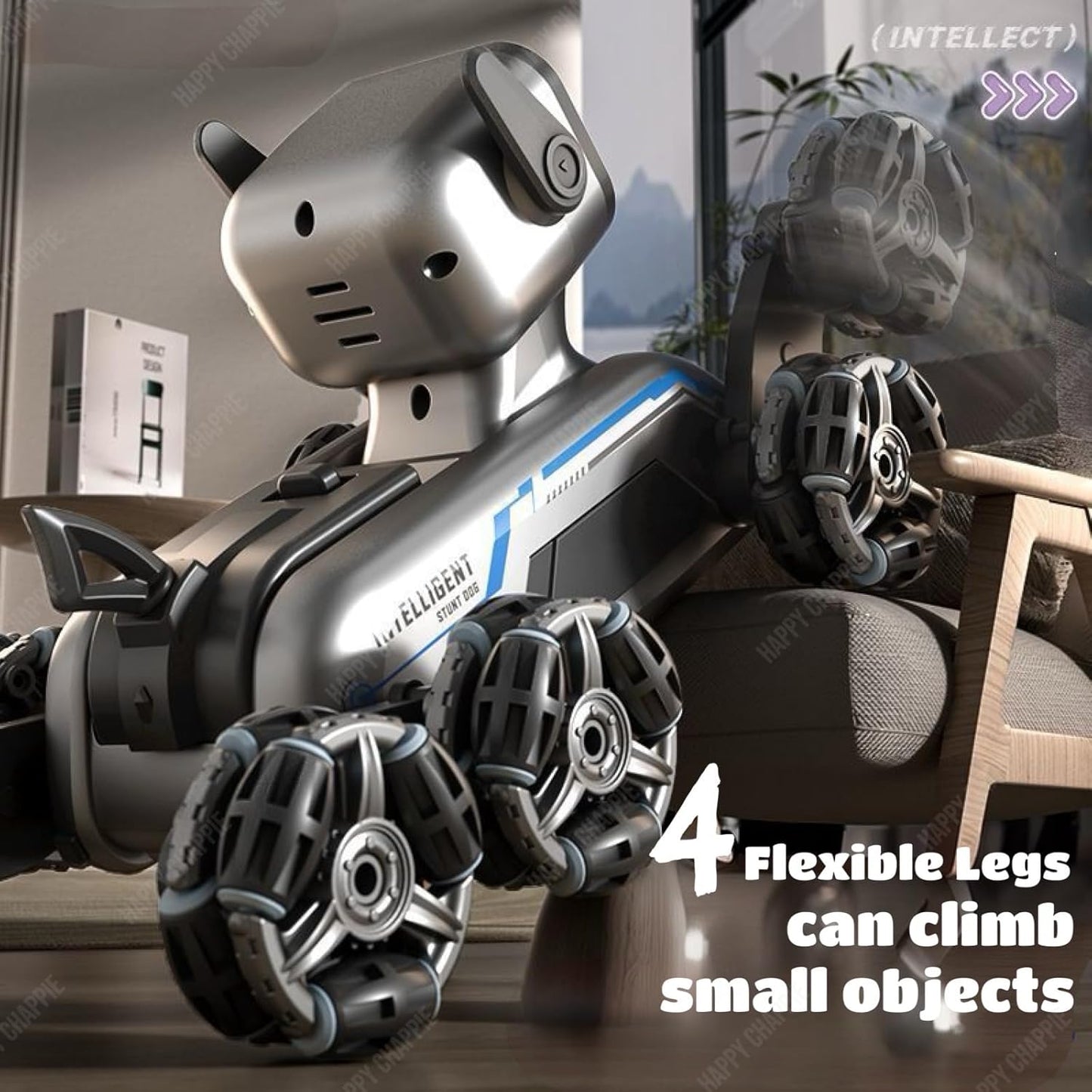 8WD Smart RC Robot Dog Stunt Car – Gesture & Remote Control with LED Lights and Music