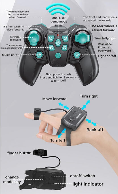 8WD Smart RC Robot Dog Stunt Car – Gesture & Remote Control with LED Lights and Music