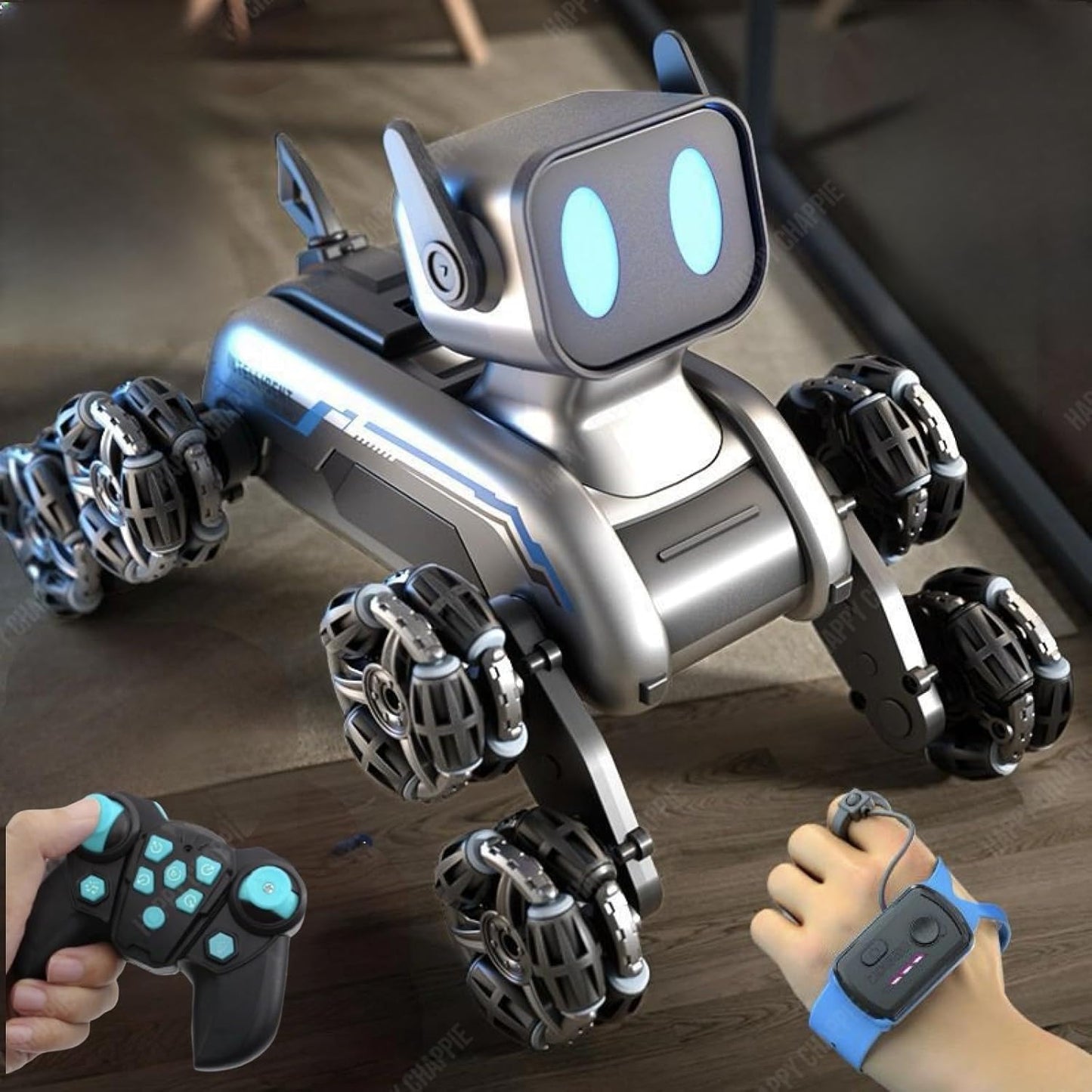 8WD Smart RC Robot Dog Stunt Car – Gesture & Remote Control with LED Lights and Music