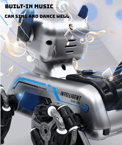 8WD Smart RC Robot Dog Stunt Car – Gesture & Remote Control with LED Lights and Music
