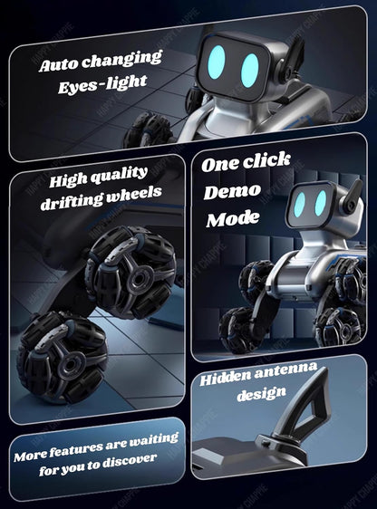 8WD Smart RC Robot Dog Stunt Car – Gesture & Remote Control with LED Lights and Music