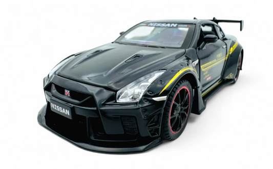 1:24 Nissan GTR Die-Cast Metal Model Car with Lights & Sound (Black)