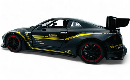 1:24 Nissan GTR Die-Cast Metal Model Car with Lights & Sound (Black)